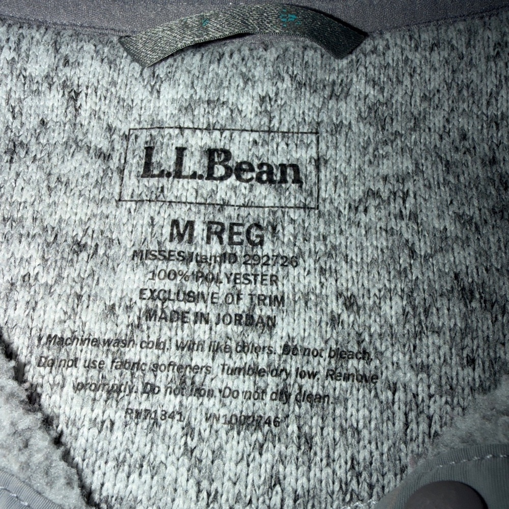 LL Bean 1/4 Snap Sweater Fleece Heathered Gray Hiking Outdoors Womens Medium Reg - Picture 3 of 10
